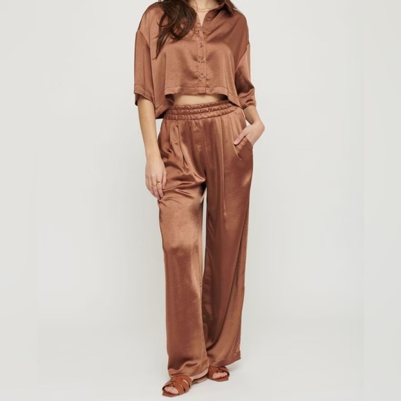 Dynamite Pants - Dynamite Heidi Satin Wide Leg Pants